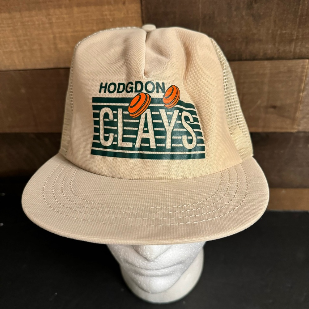 vintage hogdon‎ clays Mesh trucker hat Men’s Brown Shooting Target Made In USA